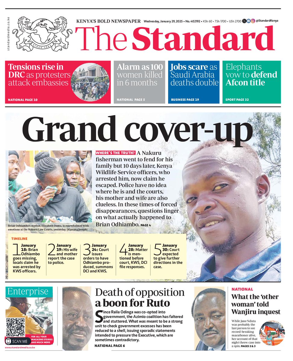 On this international day of enforced disappearances,

We are bringing the world's attention to the enforced disappearance of Brian Odhiambo who was abducted in January 2025 by Lake Nakuru Game Rangers.

Brian Odhiambo has never been found and the inquest into his disappearance