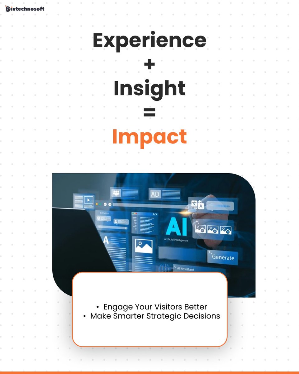divtechnosoft's tweet image. Ever wondered what smart really looks like in business?
It’s not just data, it’s intelligent experiences for every visitor and game-changing insights for every decision.
Smarter experiences, Sharper insights, Better decisions!
This is how the #futureofbusiness feels.
