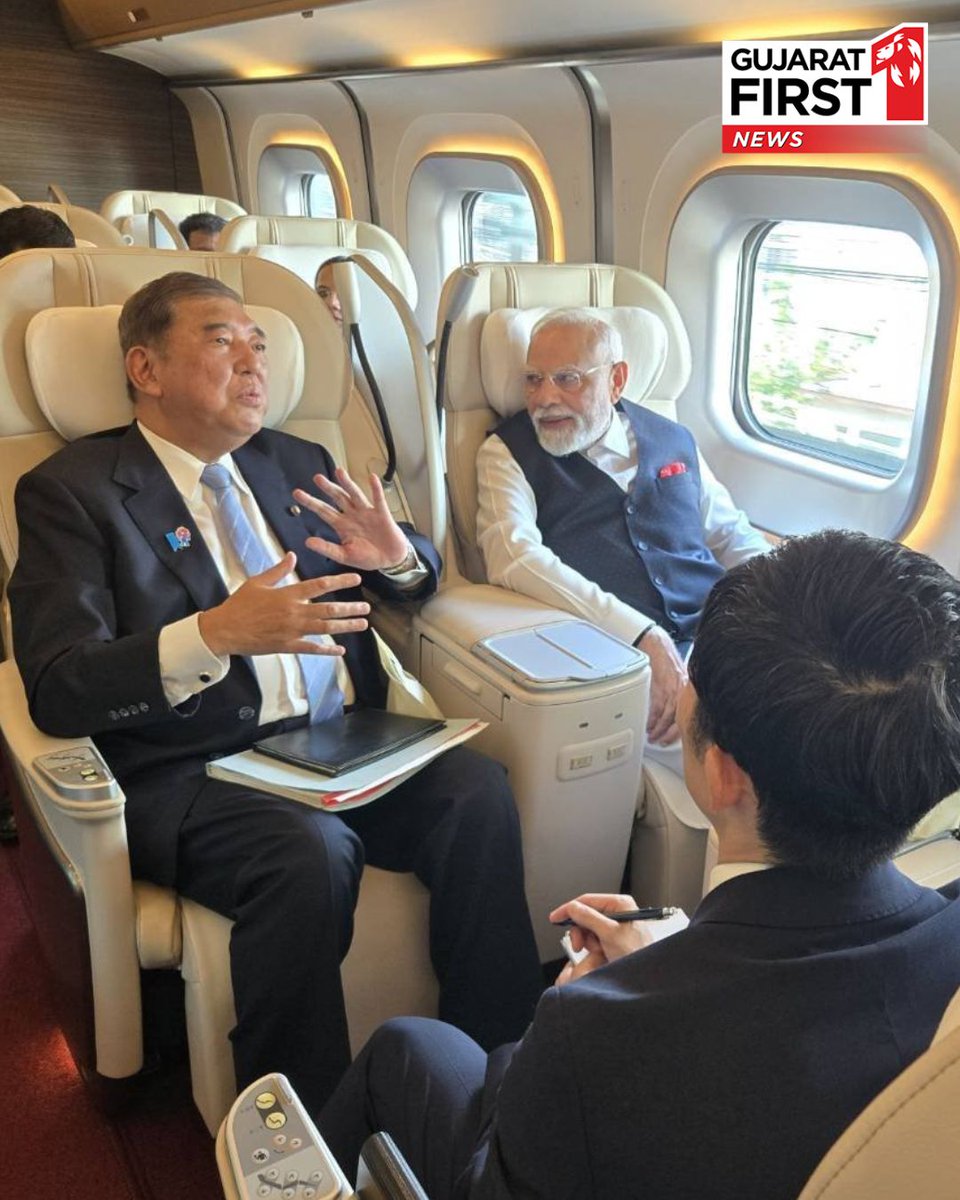 GujaratFirst's tweet photo. PM Modi એ જાપાનના પ્રધાનમંત્રી શિગેરુ ઇશિબા સાથે બુલેટ ટ્રેનમાં મુસાફરી કરી, ભારતીય ટ્રેન ચાલકો સાથે પણ કરી મુલાકાત
@narendramodi @shigeruishiba #Japan #PMModiInJapan #PMModiVisitToJapan #PMModi #gujaratfirst https://t.co/6LnBwUB6bo