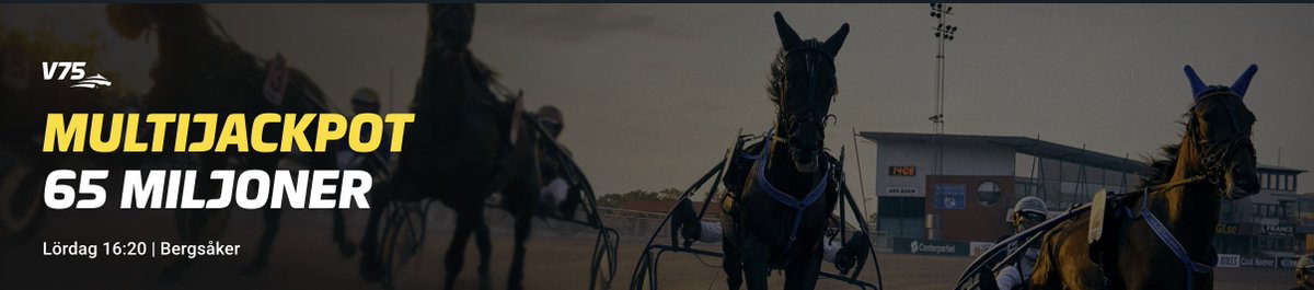 65 MILJONER JACKPOT på V75 i eftermiddag!

Häng med på vad som passar bäst!

JACKPOT 666/10 Exklusiv!
Endast 2 andelar kvar
atg.se/spelhornansura…

MEGA 333/12
atg.se/spelhornansura…

Kenneths Kameler 199/12
atg.se/spelhornansura…

Kenneths Skräll 99/12
atg.se/spelhornansura…