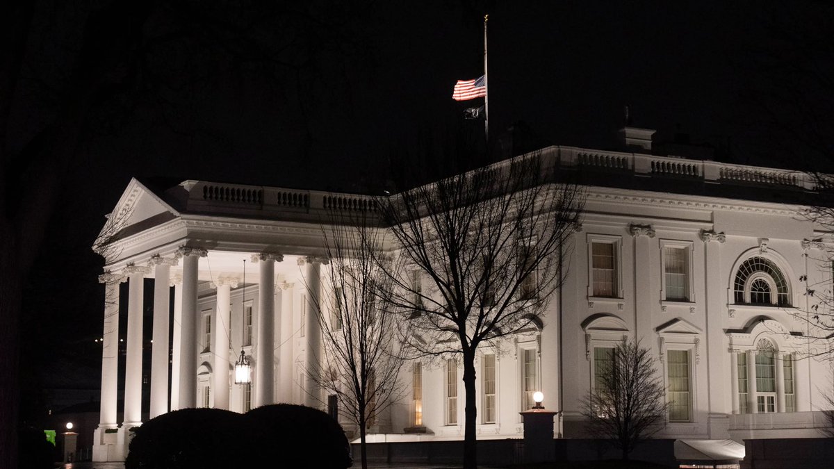 The flag atop the White House has been set to fly at half-staff.