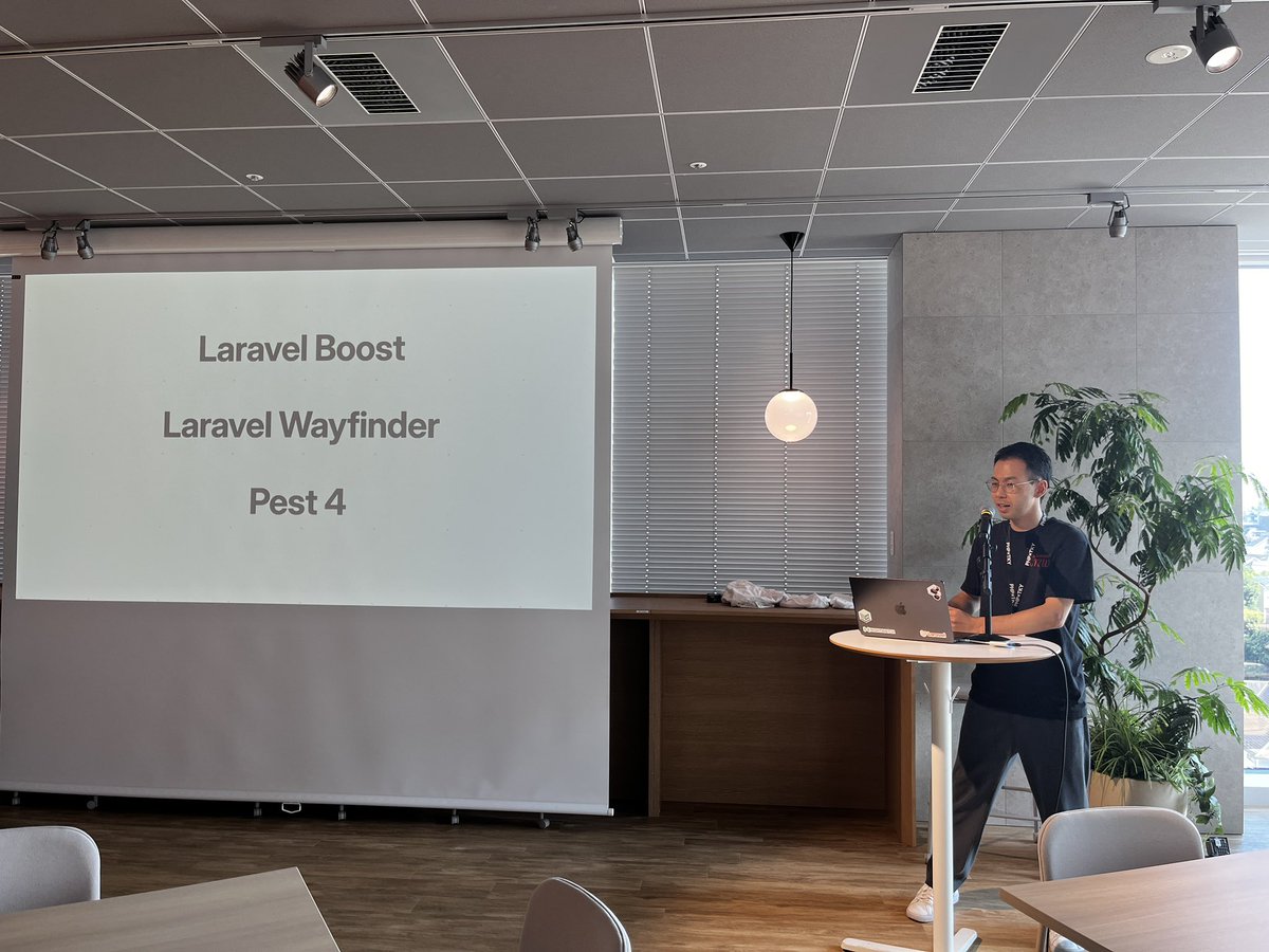 sadhakbj's tweet image. @phpxtky begins with @avosalmon’s talk about updates from @LaraconUS 2025. Specially talking about Laravel Boost by @ashleyhindle today #phpxtky #laravel #tokyotech