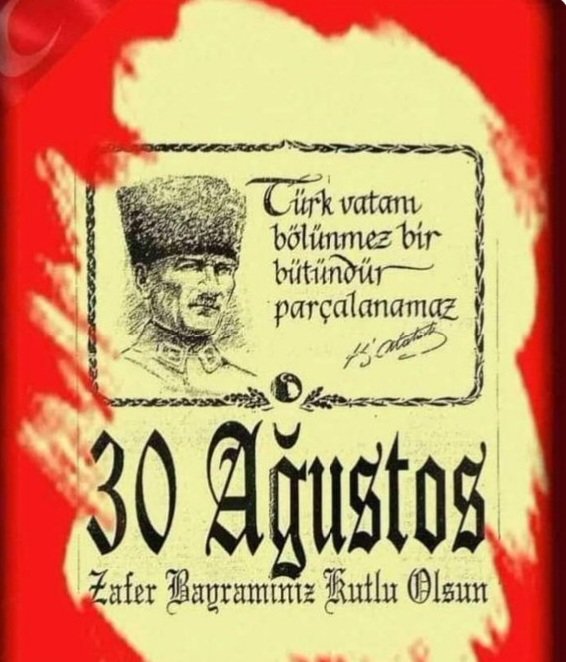 Gazi Mustafa Kemal ATATÜRK'E  ve silah arkadaşlarına Saygı minnet ve rahmetle....
🇹🇷🇹🇷🇹🇷🇹🇷🇹🇷🇹🇷🇹🇷🇹🇷🇹🇷🇹🇷🇹🇷

#30ağustoszaferbayramımızkutluolsun