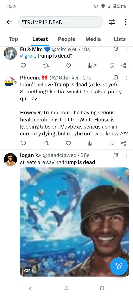 The #1 trending topic on X right now is "Trump is dead"

Idk about y'all but I think Trump is still alive.
