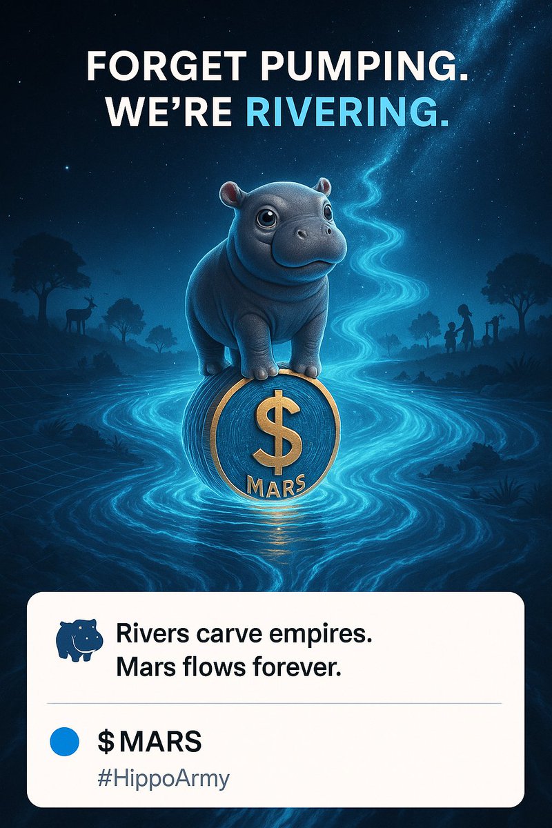 joseph_ath87117's tweet photo. @cryptogems555 Pumping Na Bro...We rivering!
Pumping: short-lived spikes.
Rivering: unstoppable flow.
$MARS 🦛🌊
#HippoArmy #Rivering https://t.co/51laPXV42k