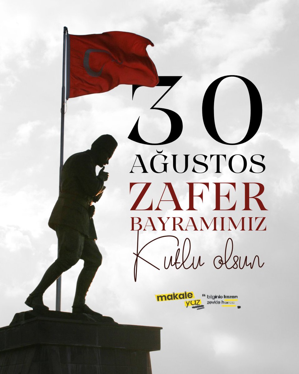 🇹🇷 30 Ağustos Zafer Bayramı

Büyük bir milletin bağımsızlık mücadelesinin en parlak zaferlerinden biri…
Bugün; azmin, cesaretin ve vatan sevgisinin simgesini kutluyoruz.

#ZaferBayramı #30Ağustos #Atatürk #Makaleyaz #Cumhuriyet #Bağımsızlık #Türkiye