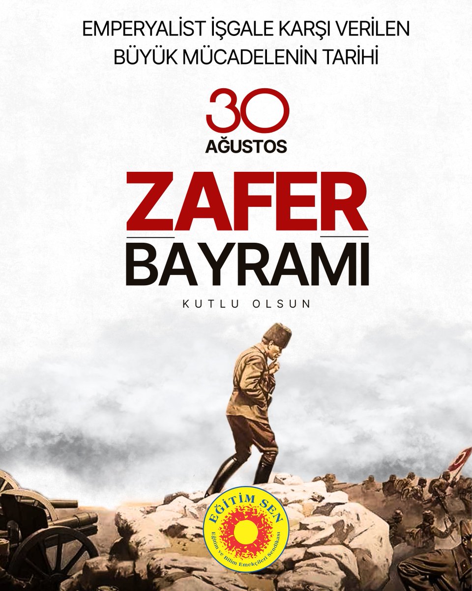 30 Ağustoslardan günümüze uzanan antiemperyalist mücadeleye devam ediyoruz. 

30 Ağustos Zafer Bayramımız kutlu olsun.

#30AğustosZaferBayramı #30Ağustos #ZaferBayramı