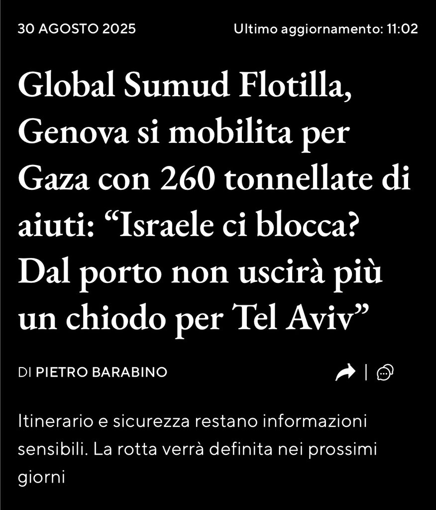 Genova❤️ #GlobalSumudFlotilla #Gaza