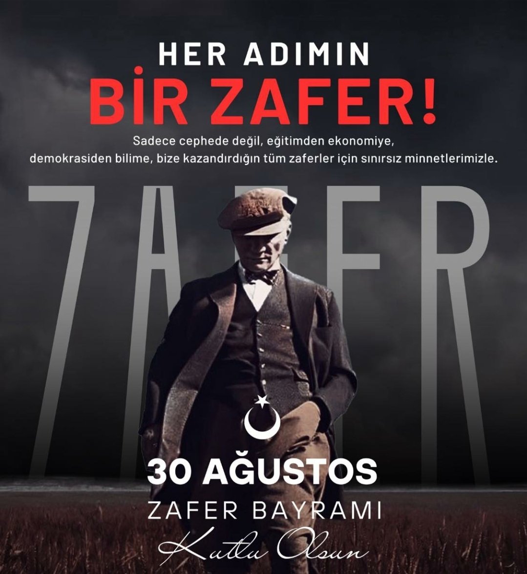 Bazı Zafer' ler sonsuza dek kutlanır.
    30 Ağustos Zafer Bayramı' mız 
kutlu olsun.
#ZaferBayramı