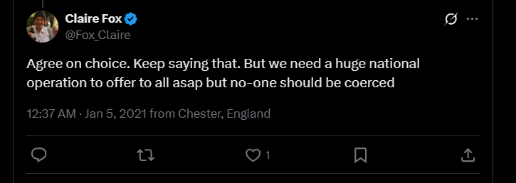 BenIrvineAuthor's tweet photo. Here's the deceitful fat talentless prostitute Claire Fox shilling for the THIRD lockdown, and mass vaccination, while helping Marxists attack kids. Now she calls herself a "lockdown sceptic". She clearly did some pre-spin for Jan 4 too, before covering it up. https://t.co/fAJlh5B3Hp