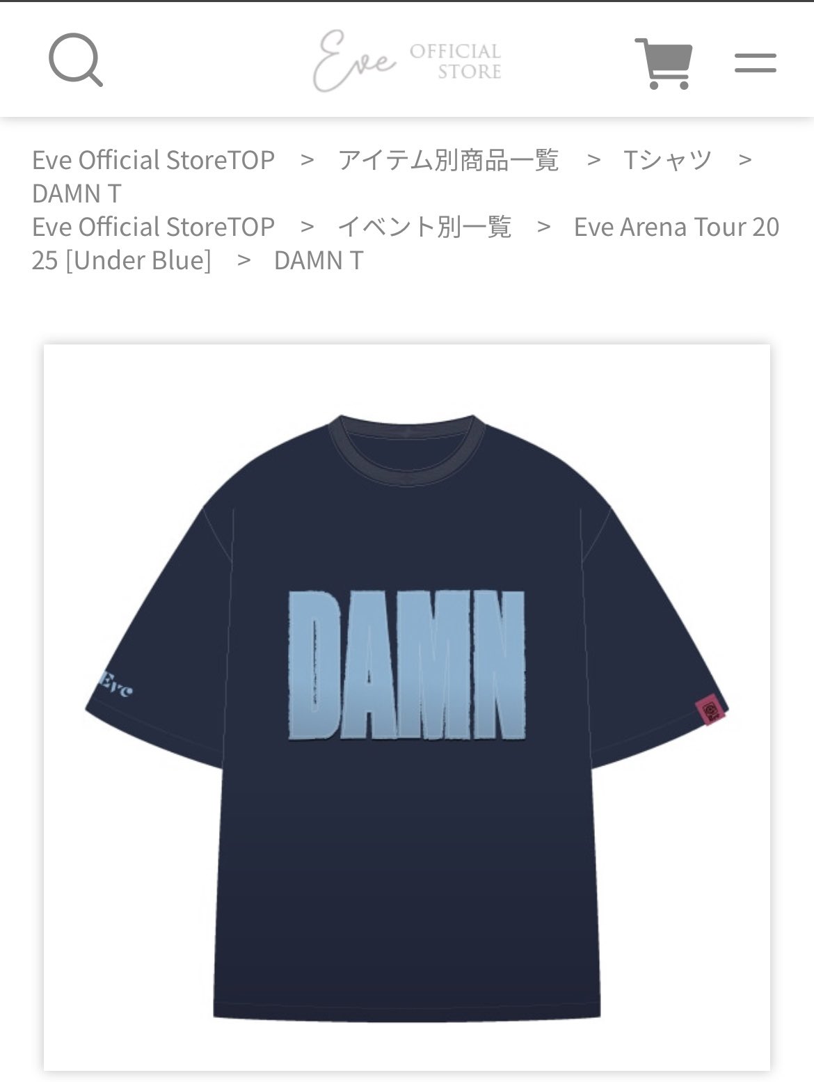 Eve under blue DAMN Tシャツ M Eve under blue DAMN Tシャツ M Eve Under