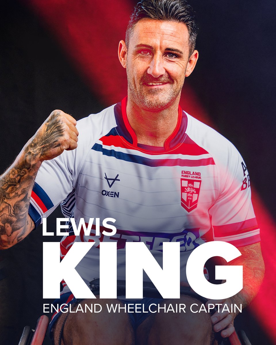 🙌 Lewis King has been chosen to lead #EnglandRL Wheelchair on this autumn’s tour of Australia!