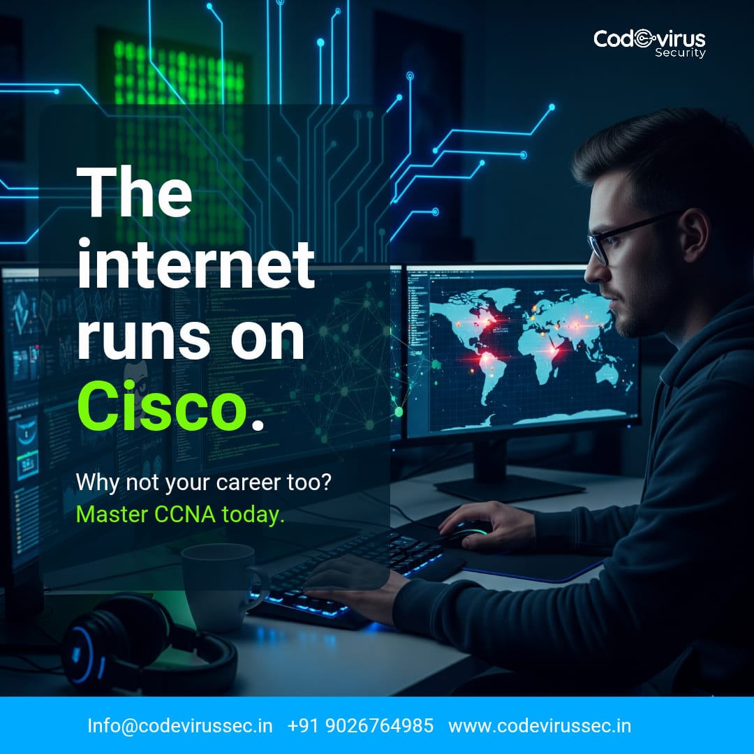 codevirussec's tweet image. 🔐 Kickstart your networking journey with Codevirus Security!
📚 Enroll in our CCNA Course and build a strong foundation in cybersecurity & networking.
💻 Learn. Lab. Level Up.
#CCNA #CodevirusSecurity #NetworkingBasics #CybersecurityTraining #TechSkills