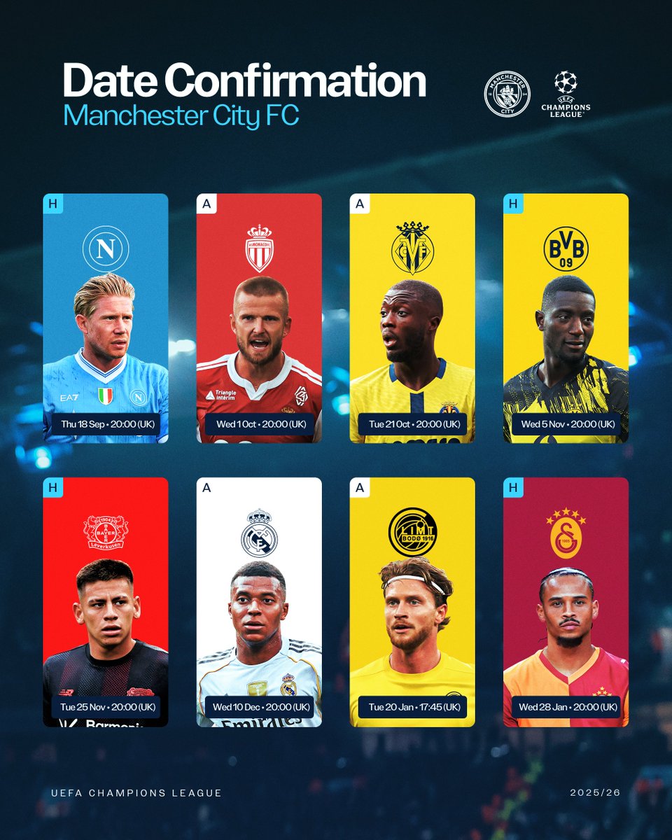 Our 2025/26 <a href="/ChampionsLeague/">UEFA Champions League</a> fixture dates have been confirmed 📋