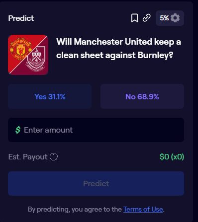 Only 31.1% believe Man Utd keeps a clean sheet against Burnley… 68.9% say a goal’s coming. Where do you put your money? ⚽ hilomarket.com <a href="/HILOtoken/">HILO</a>