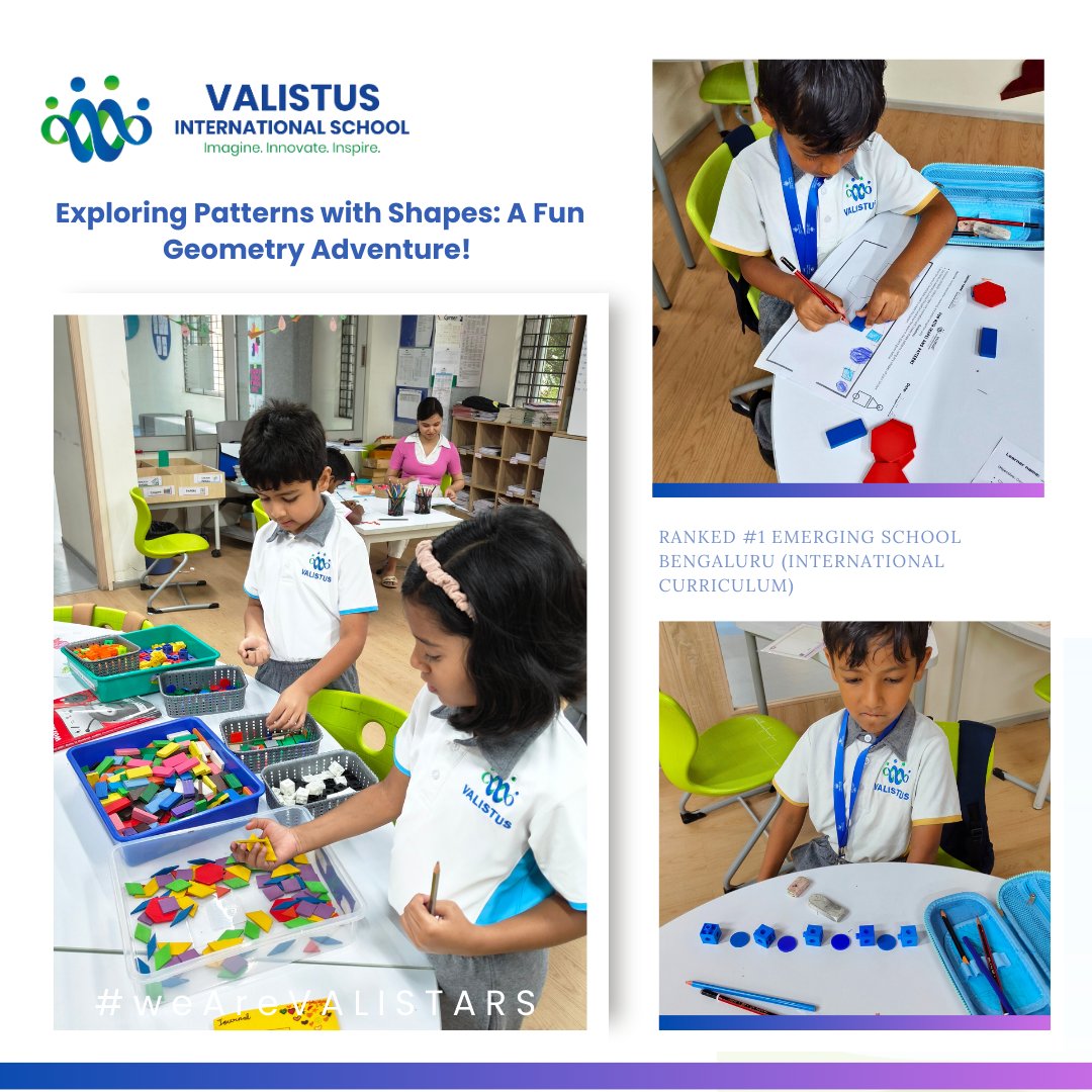 valistusschool's tweet image. Year 1 Group learners explored the magic of patterns using colourful shapes! Through play, they built creative designs, strengthened Math &amp;amp; Science skills, and discovered the joy of learning.  A fun-filled journey of curiosity and creativity! 
#GeometryInAction #CuriousMinds