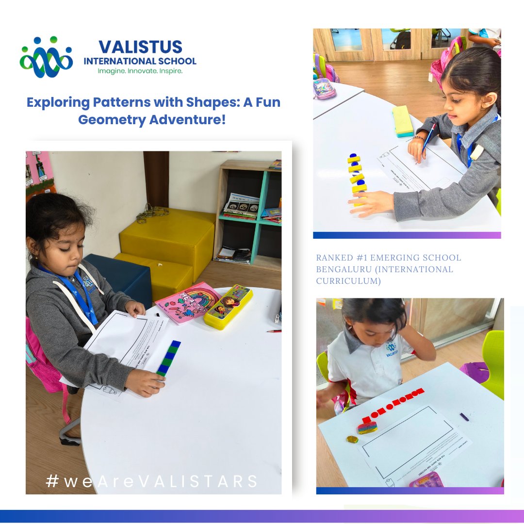 valistusschool's tweet image. Year 1 Group learners explored the magic of patterns using colourful shapes! Through play, they built creative designs, strengthened Math &amp;amp; Science skills, and discovered the joy of learning.  A fun-filled journey of curiosity and creativity! 
#GeometryInAction #CuriousMinds