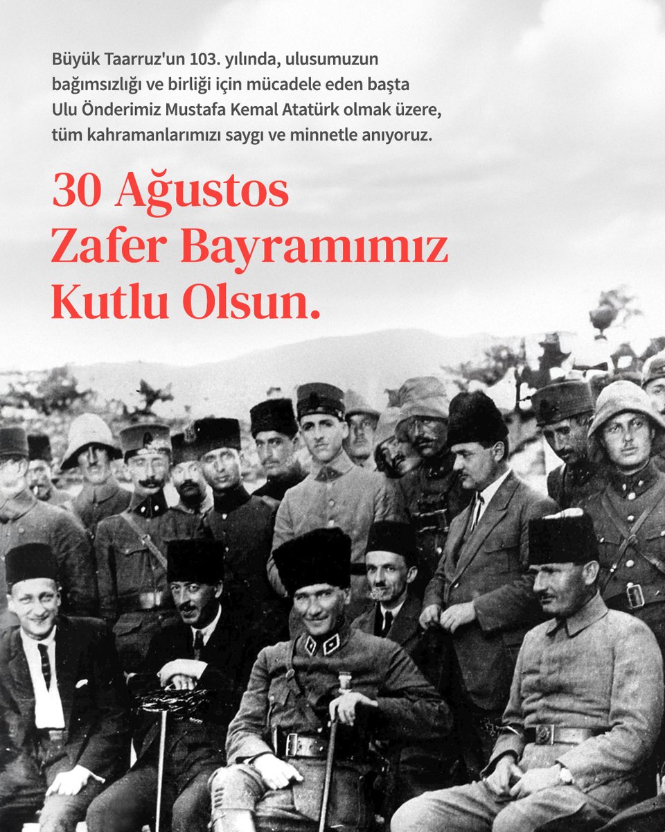 30 Ağustos Zafer Bayramımızın 103. yılı kutlu olsun.