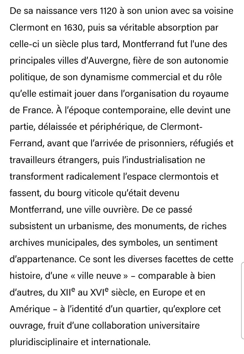Parution d'"Identités montferrandaises. De la ville neuve au quartier (1120-2020)" : un ouvrage collectif sur les mutations qui mènent d'une importante ville neuve médiévale, cité comtale et place marchande, à un quartier ouvrier de Clermont-Ferrand.