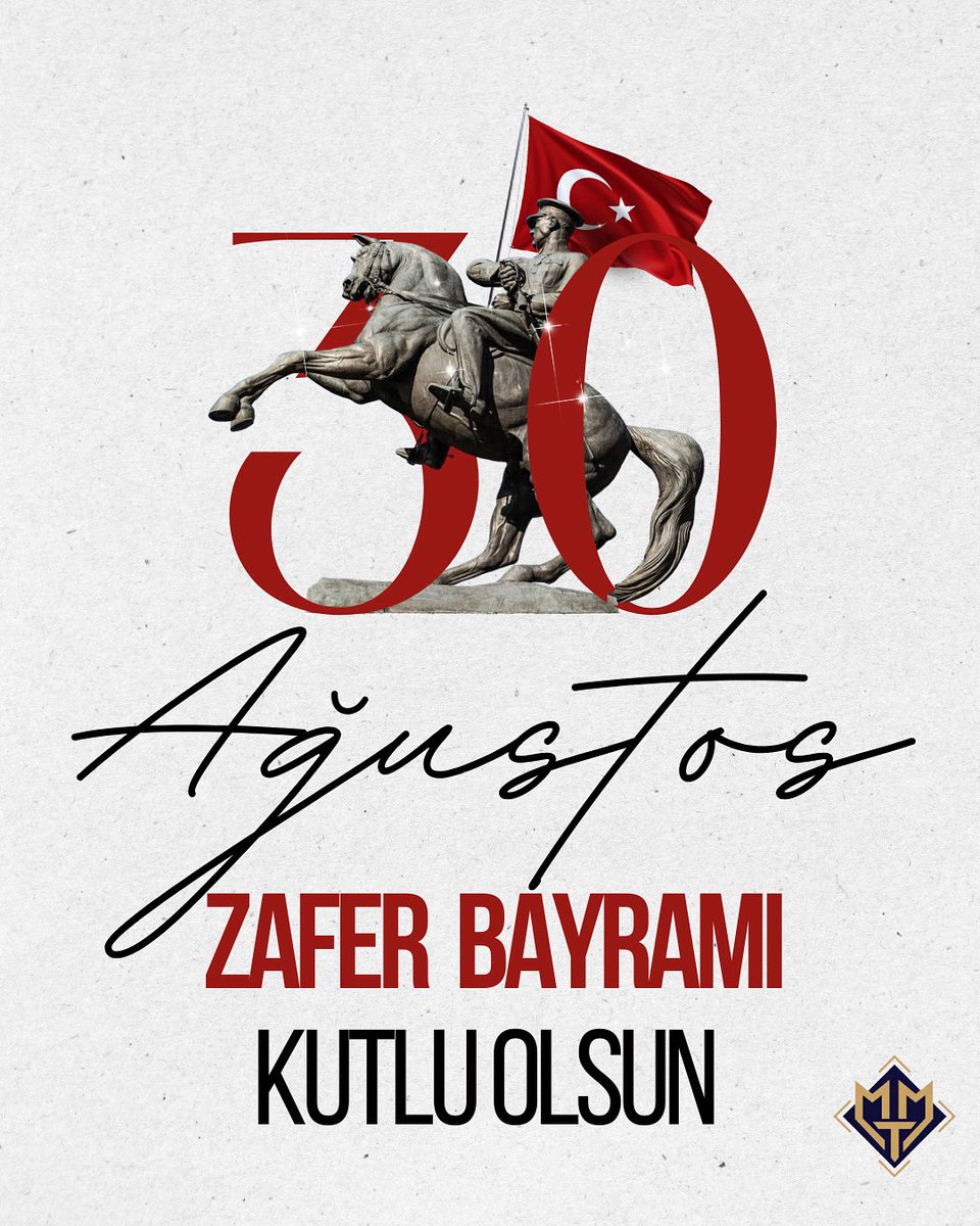 30 Ağustos Zafer Bayramı’nın 103. yılında, milletimizin bağımsızlık mücadelesini gurur ve minnetle anıyoruz. Başta Gazi Mustafa Kemal Atatürk olmak üzere tüm kahramanlarımızı saygıyla yad ediyoruz.🇹🇷

#mmt #ZaferBayramı