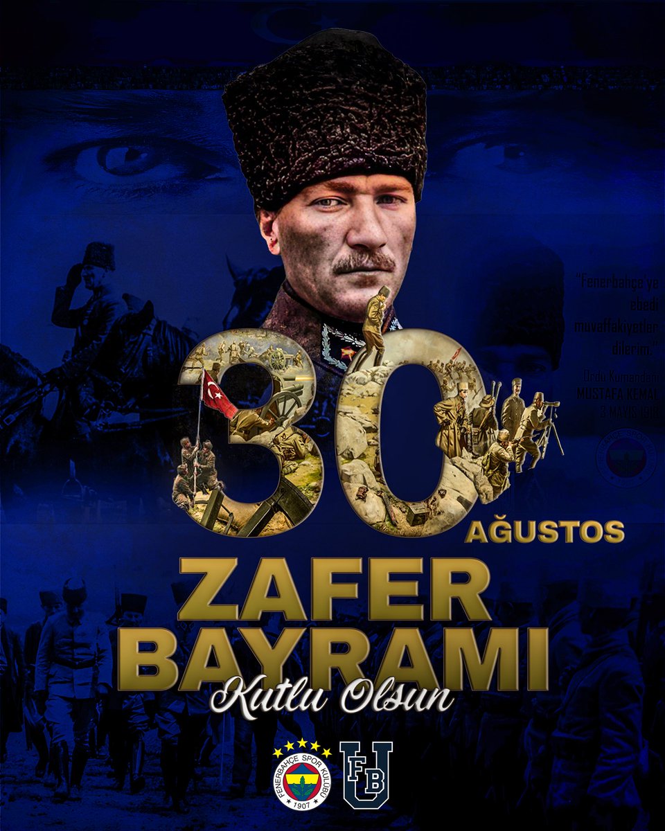 30 Ağustos 1922’de zaferle taçlandırdığımız şanlı mücadelemizin 103. yıl dönümünü gururla kutluyor, Ulu Önder Atatürk ve tüm silah arkadaşlarını saygı, sevgi ve minnetle anıyoruz.