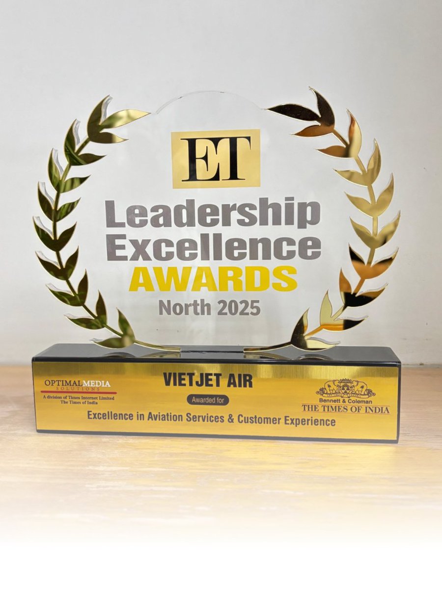 BirdGrp's tweet photo. We're delighted to receive the ET Leadership Excellence Award North 2025 for Excellence in Aviation Services & Customer Experience for our work with @VietjetIndia
Thank you to our amazing team & partners—and to Chief Guest @AnupamPKher for making it memorable!
#BirdGroup https://t.co/V5mfdKWWGu