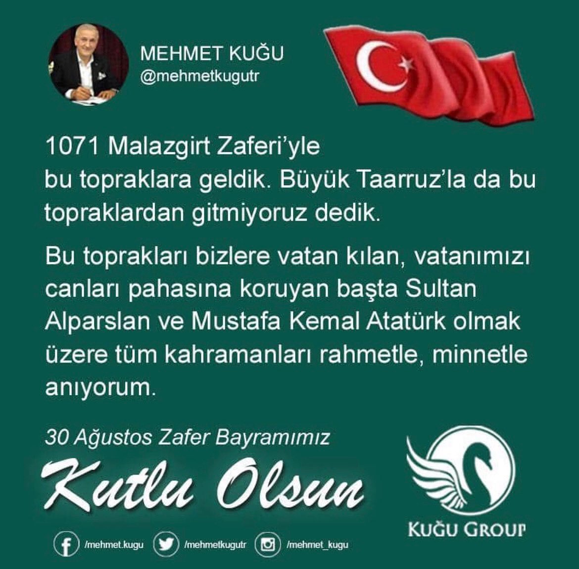 30 Ağustos Zafer Bayramımız Kutlu Olsun