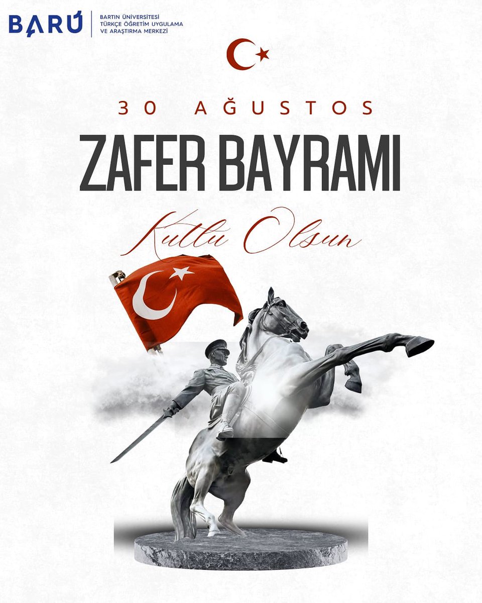 30 Ağustos, milletimizin özgürlük ve bağımsızlık yolundaki kararlılığının en büyük simgesidir. Başta Gazi Mustafa Kemal Atatürk olmak üzere tüm kahramanlarımızı minnet ve saygıyla anıyor; Zafer Bayramımızı gururla kutluyoruz. 🇹🇷

<a href="/profdraakkaya/">Prof. Dr. Ahmet AKKAYA</a> <a href="/baruedutr/">Bartın Üniversitesi</a> <a href="/gumuss/">Selçuk Gümüş</a> <a href="/Bartinuni_ISO/">BartınUni ISO</a>