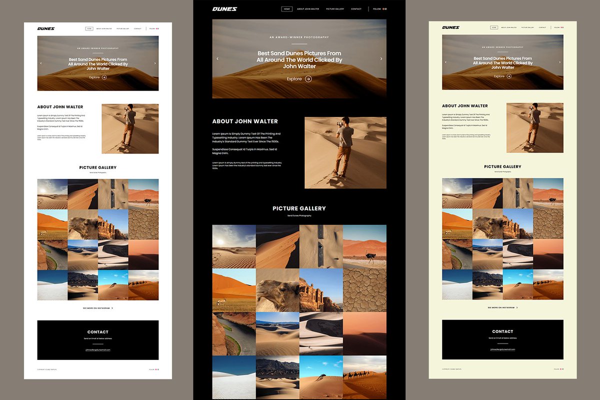 htmlcodix's tweet image. Dunes - Photography Website in #HTML