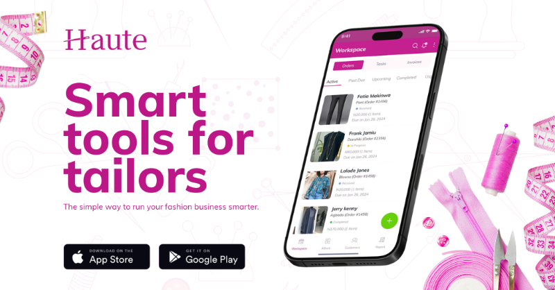 HauteApp's tweet photo. Fashion designers and Tailors stop the stress! 
Run your fashion business smarter with Haute app. Save customers info, track orders and payments, manage your entire fashion business from your phone.