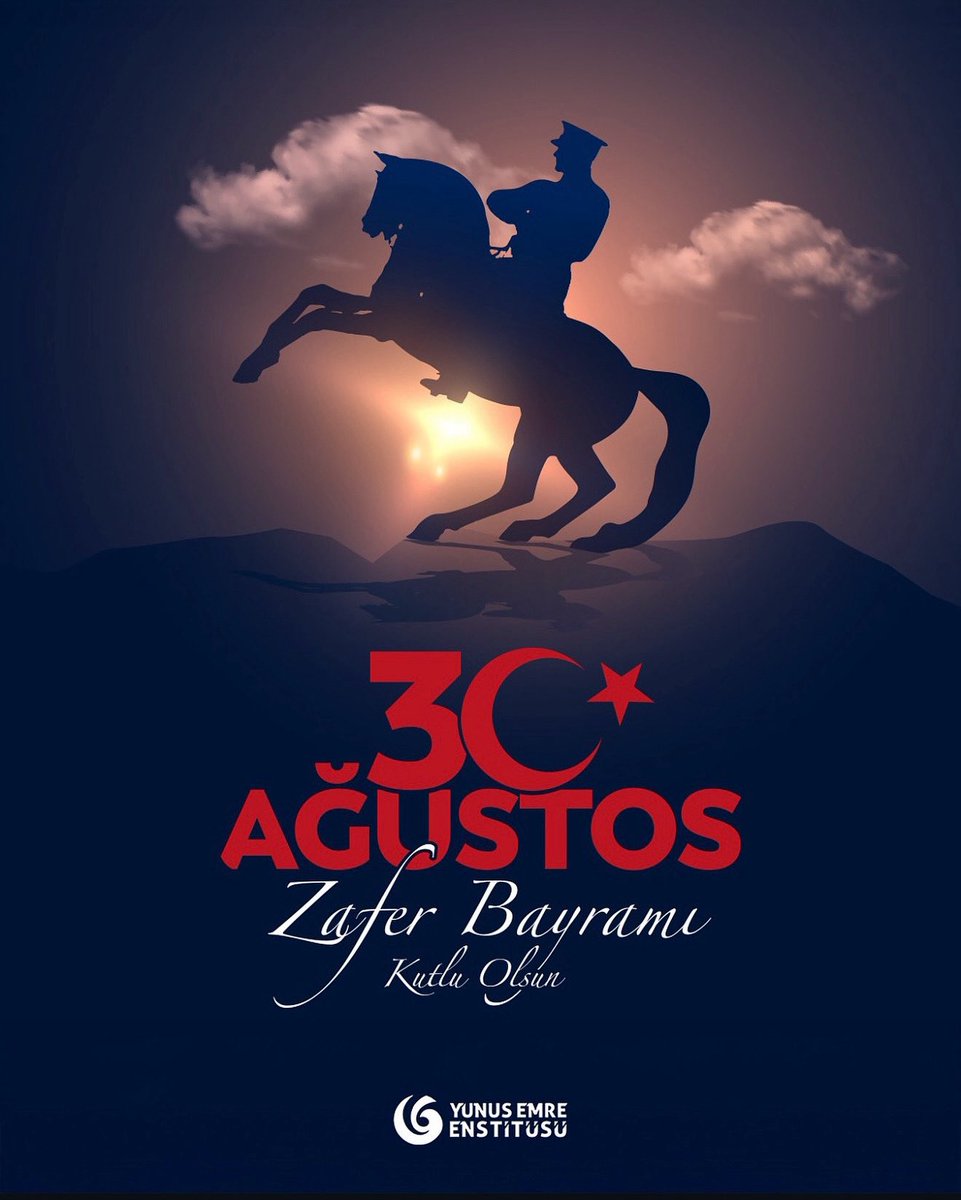 30 Ağustos Zafer Bayramı’nı gurur ve coşkuyla kutluyoruz! 🇹🇷

Gazi Mustafa Kemal Atatürk başta olmak üzere, vatanımız için mücadele eden tüm kahramanlarımızı saygı, minnet ve rahmetle anıyoruz.

#30AğustosZaferBayramı #YunusEmreEnstitüsü