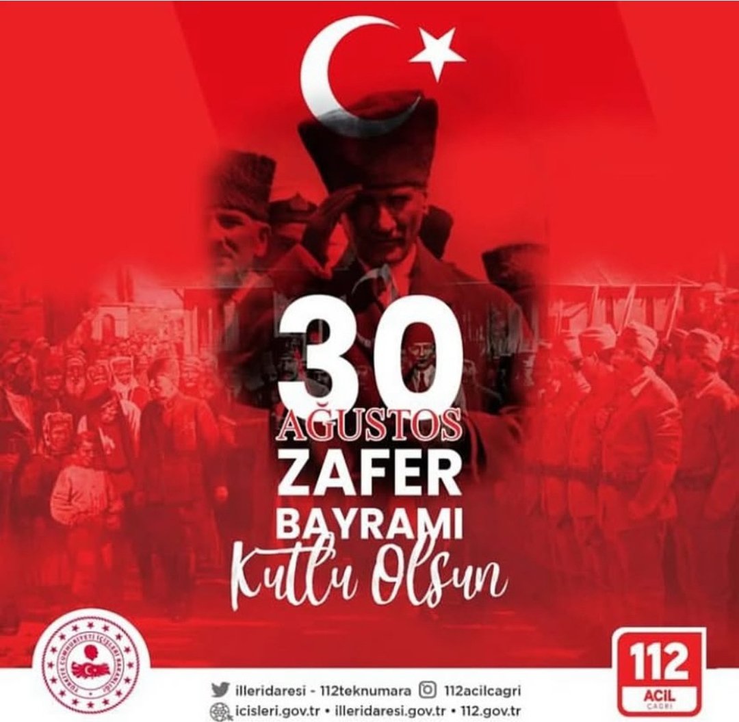 Balıkesir 112 Acil Çağrı Merkezi (@balikesir112acm) on Twitter photo 30 Ağustos Zafer Bayramımızın 103.Yılı Kutlu Olsun.🇹🇷
<a href="/TC_icisleri/">T.C. İçişleri Bakanlığı</a> <a href="/112teknumara/">112 Acil Çağrı Merkezleri</a> 30 Ağustos Zafer Bayramımızın 103.Yılı Kutlu Olsun.🇹🇷
<a href="/TC_icisleri/">T.C. İçişleri Bakanlığı</a> <a href="/112teknumara/">112 Acil Çağrı Merkezleri</a>