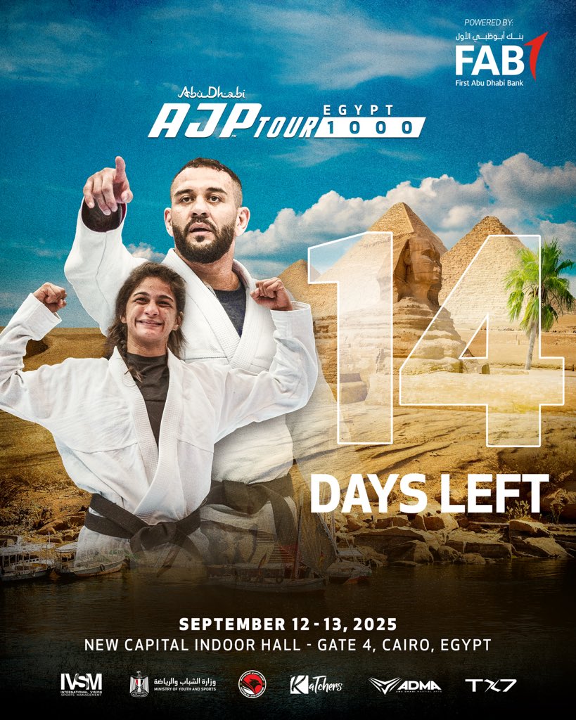 AJPTOUR_'s tweet photo. We’re 14 days away from an event you won’t want to miss! 🔥 Mark your calendar for AJP Egypt, September 12 - 13! Stay tuned! 🇪🇬

#AJPTOUR #AJPEGYPT https://t.co/PRJnbGaJnb