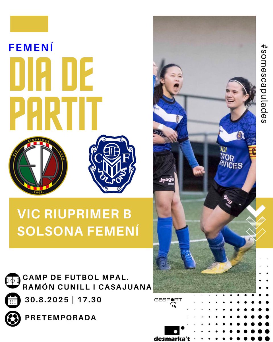 FEMENÍ 🔵
El nostre sènior femení, després de dues setmanes d’entrenaments, avui s’estrena contra el @vicriuprimerrefofc a Vic ⚽️
#somescapulades #femeni