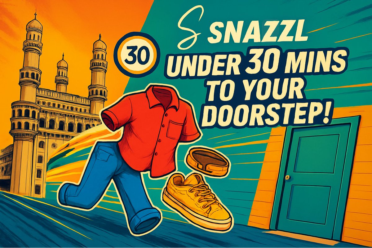 viratt_mankali's tweet photo. 🚀 Craving that perfect outfit NOW? 

Snazzl delivers fashion lightning-fast—under 30 mins—from nearby stores &amp; cloud brands across Hyderabad!

 No more waiting days for style. Shop premium trends &amp; glow up instantly! 

#Snazzl #QuickCommerce #Hyderabad https://t.co/TIoEc4dE7c