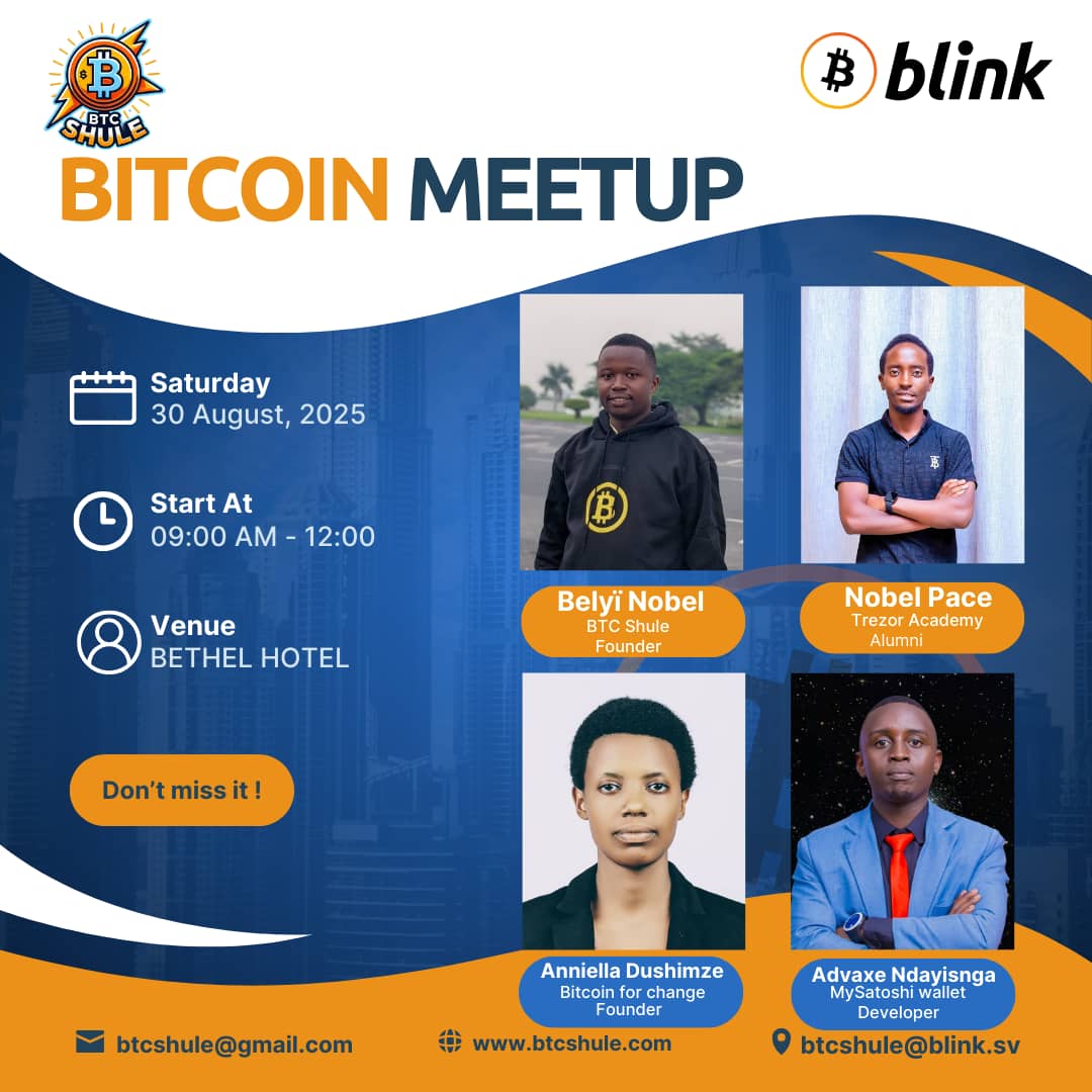 BTC Shule (@btcshule) on Twitter photo Happening in 15min , here....
Orange pilling Burundi 
#Bitcoin Happening in 15min , here....
Orange pilling Burundi 
#Bitcoin