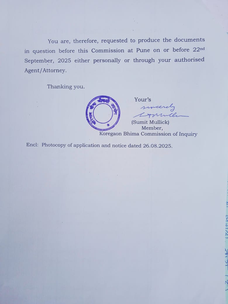 eprabuddhbharat's tweet image. भीमा कोरेगाव आयोगाचे तत्कालीन मुख्यमंत्री उद्धव ठाकरे यांना निर्देश!

पुणे : भीमा कोरेगाव दंगली संदर्भात राष्ट्रवादी काँग्रेस पक्षाचे अध्यक्ष व माजी मुख्यमंत्री शरदचंद्र पवार यांनी तत्कालीन मुख्यमंत्री उद्धव ठाकरे यांना 24 जानेवारी 2020 रोजी दिलेले पत्र व संबंधित कागदपत्रे  22…