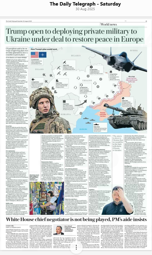 highbg's tweet image. #Trump in #talks to #deploy #private #army to #Ukraine
@Telegraph #reveals #peace #plan taking shape behind #closed #doors
