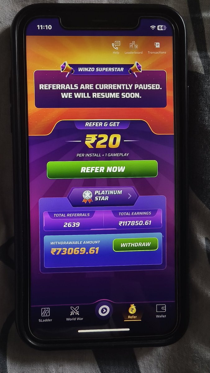 technosuraj1's tweet image. Hi @winzoofficial ,  I had referred Winzo app on YouTube and earned money in my wallet. I didn’t withdraw at that time, and now withdrawal option has been stopped. This is my hard earned money when you open withdrawal option.