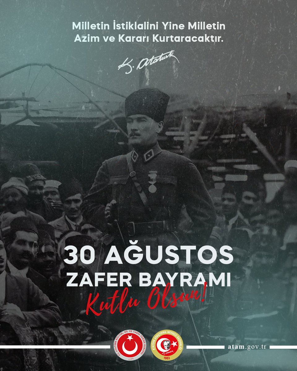 30 Ağustos Zafer Bayramı kutlu olsun.