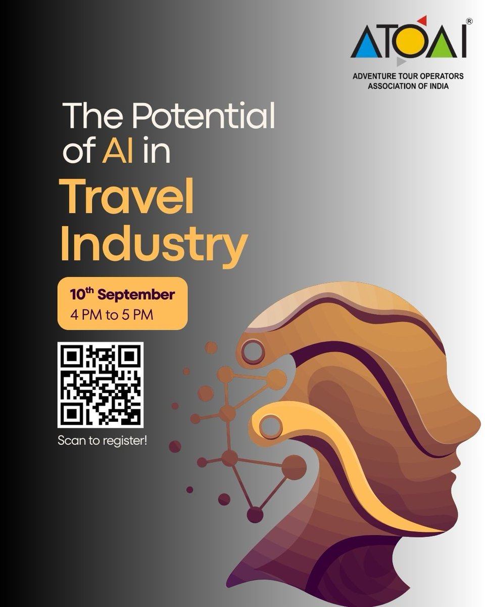 Unlock the Future of Travel with AI! 

Join ATOAI for an exciting Introductory Workshop on The Potential of AI in the Travel Industry!

Led by: Mr. Suyash Gupta, Director, Travel Bureau India

Register now and secure your spot! forms.gle/kKE6UWPN1TvsET… 

#ATOAIexplore #AIInTravel