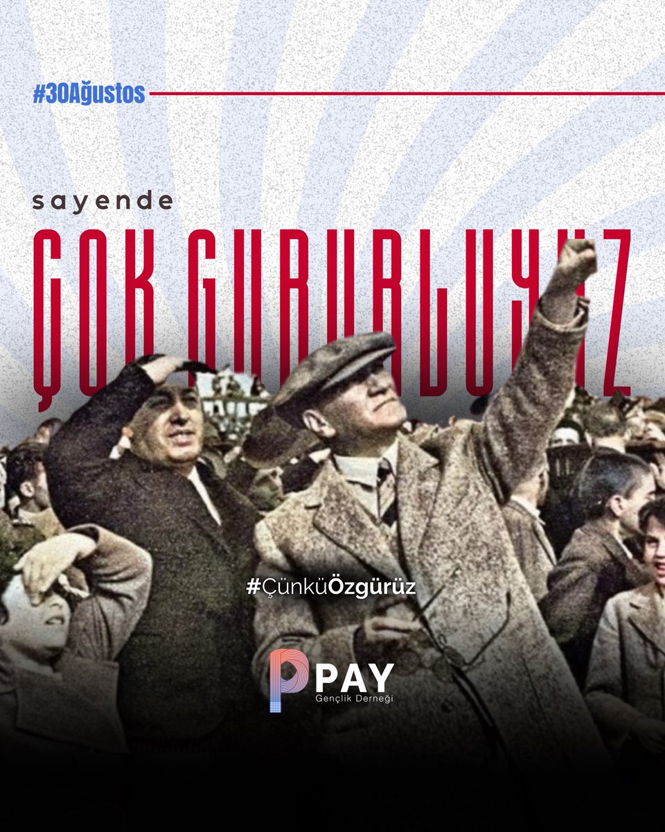 30 Ağustos Zaferi, bağımsızlığımızın ve özgürlüğümüzün teminatıdır. Ulu Önder Mustafa Kemal Atatürk ve silah arkadaşlarının bizlere armağan ettiği bu mirası Bizler gençlerle birlikte gururla sahipleniyor, #30Ağustos ruhunu geleceğe taşıyoruz. Sayende çok gururluyuz #ÇünküÖzgürüz