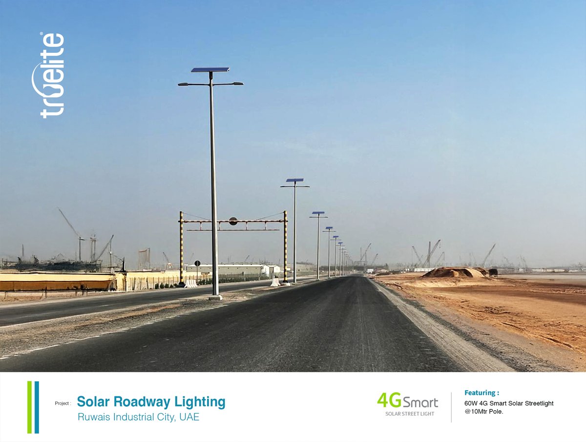 Truelitenergy's tweet image. ✨ Recent Project Highlight ✨
Proud to share our latest installation .
Solar Roadway Lighting featuring 60W 4G Smart Solar Streetlights mounted on 10M poles.
Sustainable. Smart. Reliable. 🌍💡
#TrueliteEnergy #SolarLighting #SmartStreetlight #SustainableFuture #UAEProjects