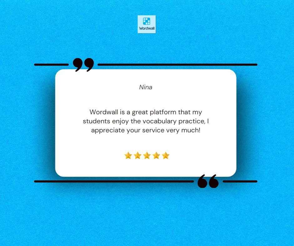 💬 “My students enjoy the vocabulary practice!” – Nina. We love hearing how #Wordwall impacts classrooms! ✨ From engaging games to vocabulary tools, we're making learning fun and effective. 🙏 Thank you, Nina, for sharing! 👉 Try a vocabulary game today: wordwall.net