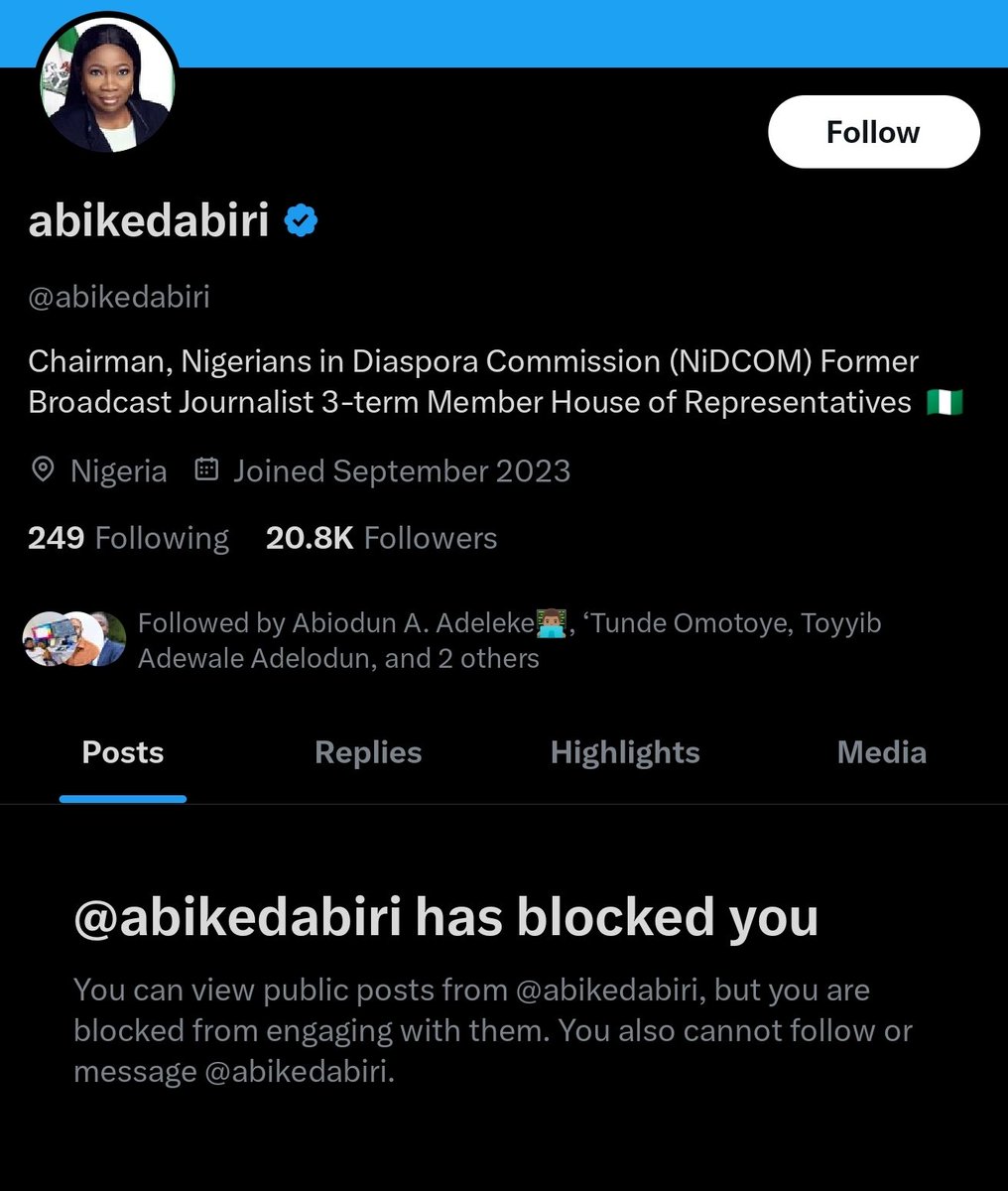 ๐S.A.L.A.K.O๐ (@unkleayo) on Twitter photo sighs ๐
I dey diaspora and Chairman of all of us wey dey diaspora don block me. Chai.
If I run into problem, who will I call? ๐ญ
Madam <a href="/abikedabiri/">abikedabiri</a> please. ๐ง
To err is to Abike, to Dabiri is to divine. ๐ญ sighs ๐
I dey diaspora and Chairman of all of us wey dey diaspora don block me. Chai.
If I run into problem, who will I call? ๐ญ
Madam <a href="/abikedabiri/">abikedabiri</a> please. ๐ง
To err is to Abike, to Dabiri is to divine. ๐ญ