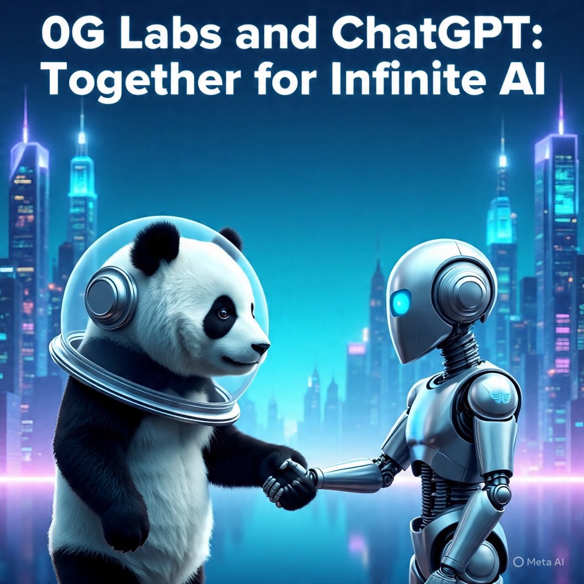 bacha_yase51093's tweet image. 🤖🐼 OG Labs &amp;amp; ChatGPT teaming up for Infinite AI! 🚀 Panda in space helmet + robot vibing in futuristic city 🌆. Collab goals: pushing AI boundaries! 
Imagine if this happened 🫣@0G_labs 💡 #AI #Collab #InfiniteAI #OGLabs #ChatGPT