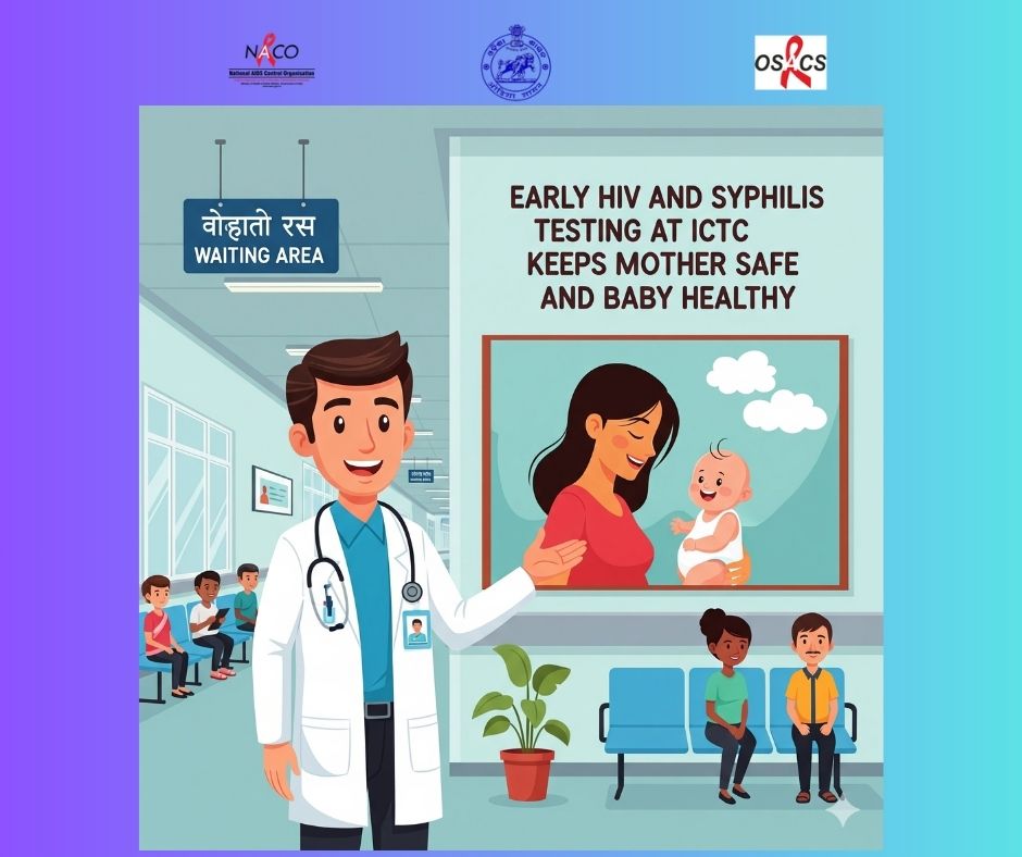 odishasacs's tweet image. Early testing during pregnancy saves lives. A pregnant woman who gets tested for HIV &amp;amp; Syphilis early can access timely care, protect her baby, and enjoy a safe, stress-free pregnancy.#EarlyTesting #HealthyMotherHealthyBaby #HIVAwareness #SyphilisFree”