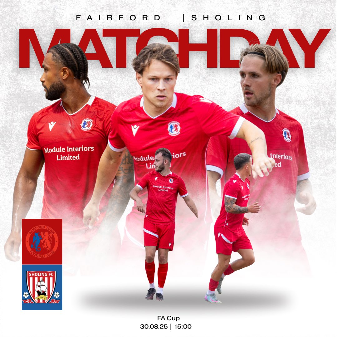 𝐌𝐀𝐓𝐂𝐇𝐃𝐀𝐘 ⚽️ 

It’s matchday and they don’t come much bigger or tougher as we entertain <a href="/sholingfc/">Sholing FC</a> in the <a href="/EmiratesFACup/">Emirates FA Cup</a>.

⏰- 15:00
🎟️- £7 Adults, £5 Concessions
🍔- <a href="/spikesdiner/">SPIKES Diner</a> OPEN
🏆- <a href="/EmiratesFACup/">Emirates FA Cup</a> First Q/R

✈️🔴⚪️