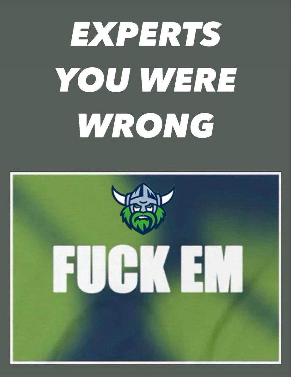 That’s It
That’s The Tweet
#WeAreRaiders #NotFavouritesForTheWoodenSpoonAnymore
#ForkedTheTigers #ForkedTheExperts #ForkYeah 💪🏼💚🏉✌🏼🎉