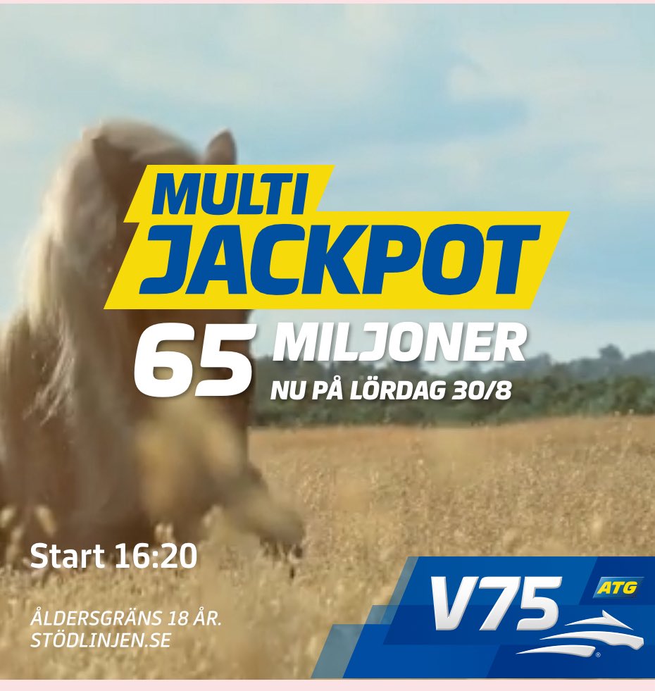 Raderna synliga till 65 miljoners jackpoten!!

MEGA 333/12 ⭐️⭐️⭐️
Endast 1 spik!
atg.se/spelhornansura…

Kenneths Kameler 199/12⭐️
HELGARDERINGAR!
atg.se/spelhornansura…

Kenneths Skräll 99/12⭐️
Skyhögt spelvärde till låg insats!
atg.se/spelhornansura…